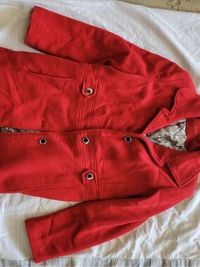 Calvin Klein Red Pea Coat